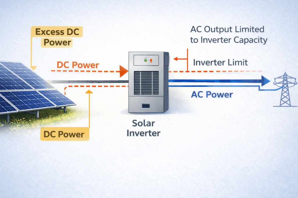 solar-inverter-energy-clipping-diagram - F2C Deals Diagram explaining energy clipping between solar panels and inverter